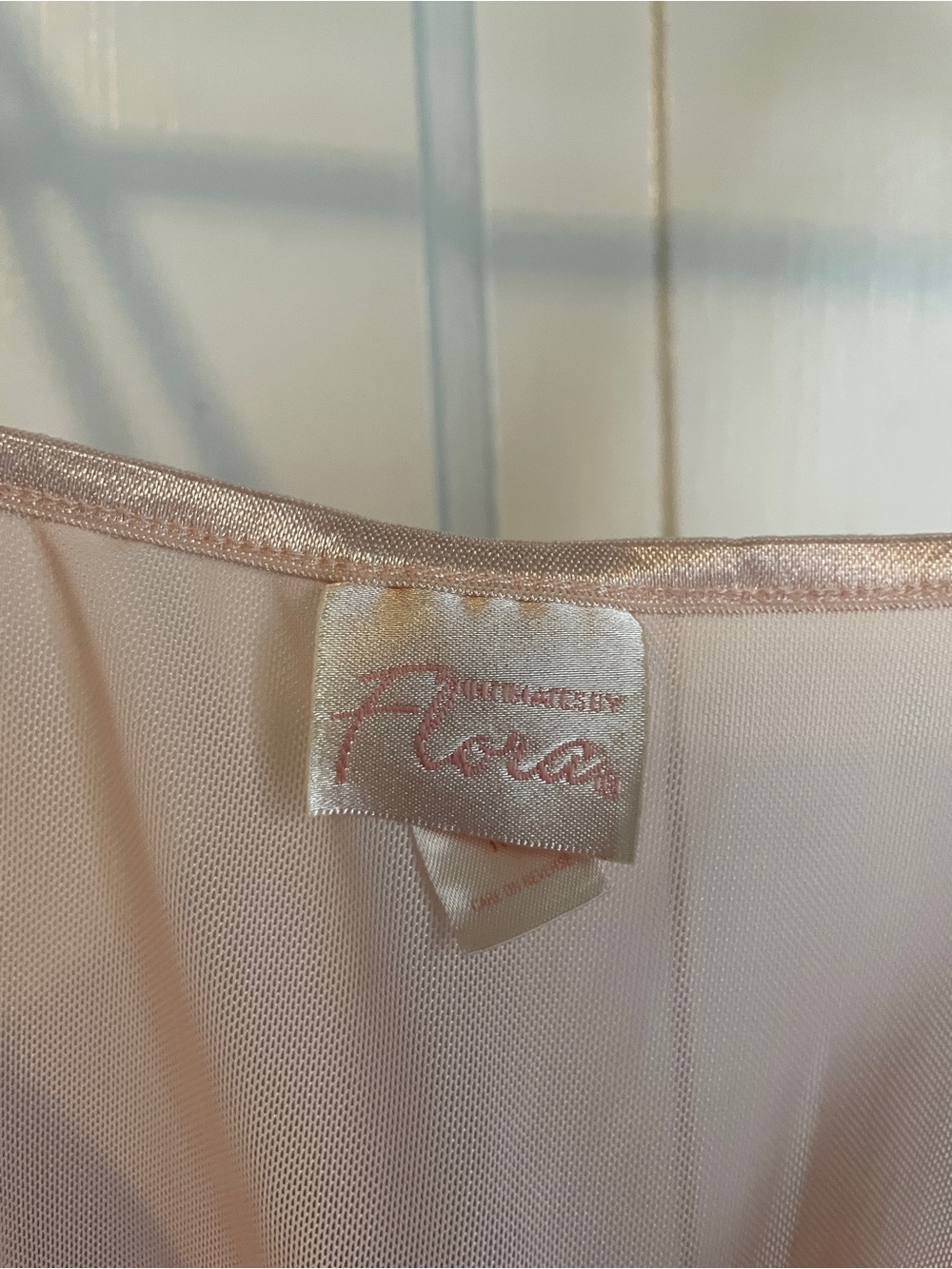 Flora Blush Pink Satin & Pleated Chemise with Black Ribbon Detail - Picture 3 of 5